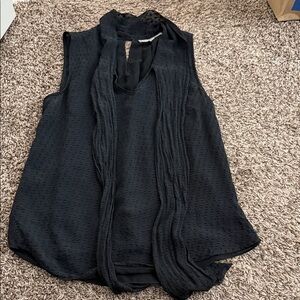 Daniel Rainn Black Sleeveless Textured Blouse